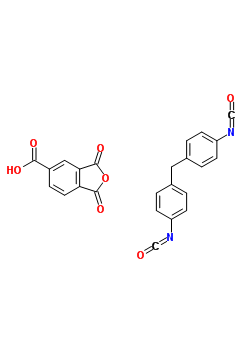 1,3-Dihydro-1,3-dioxo-5-isobenzofurancarboxylic acid polymer with 1,1-methylenebis4-isocyanatobenzene Structure,25053-57-0Structure