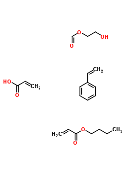 2-Propenoic acid, polymer with butyl 2-propenoate, ethenylbenzene and 2-hydroxyethyl 2-propenoate Structure,25067-83-8Structure