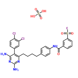 3-[[4-[4-[2,6-Diamino-5-(3,4-dichlorophenyl)pyrimidin-4-yl]butyl]phenyl]carbamoyl]benzenesulfonyl fluoride Structure,25288-24-8Structure