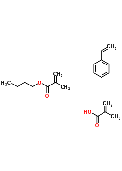 2-Methyl-2-propenoic acid polymer with butyl 2-methyl-2-propenoate and ethenylbenzene Structure,25301-37-5Structure