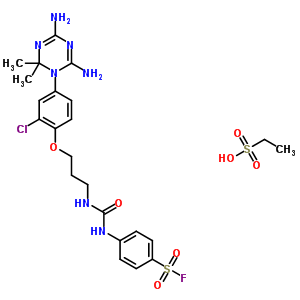 4-[3-[2-Chloro-4-(4,6-diamino-2,2-dimethyl-1,3,5-triazin-1-yl)phenoxy]propylcarbamoylamino]benzenesulfonyl fluoride Structure,25313-00-2Structure