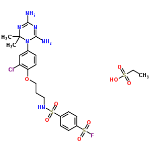 4-[3-[2-Chloro-4-(4,6-diamino-2,2-dimethyl-1,3,5-triazin-1-yl)phenoxy]propylsulfamoyl]benzenesulfonyl fluoride Structure,25313-04-6Structure