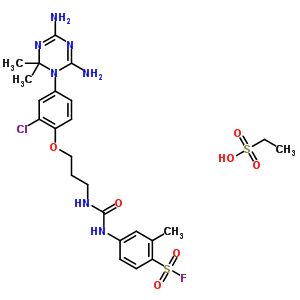 4-[3-[2-Chloro-4-(4,6-diamino-2,2-dimethyl-1,3,5-triazin-1-yl)phenoxy]propylcarbamoylamino]-2-methyl-benzenesulfonyl fluoride Structure,25313-06-8Structure