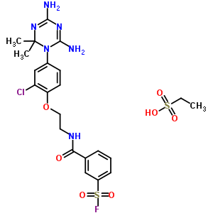 3-[2-[2-Chloro-4-(4,6-diamino-2,2-dimethyl-1,3,5-triazin-1-yl)phenoxy]ethylcarbamoyl]benzenesulfonyl fluoride Structure,25313-10-4Structure