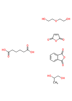 Hexanedioic acid, polymer with 2,5-furandione, 1,3-isobenzofurandione, 2,2-oxybisethanol and 1,2-propanediol Structure,25464-21-5Structure