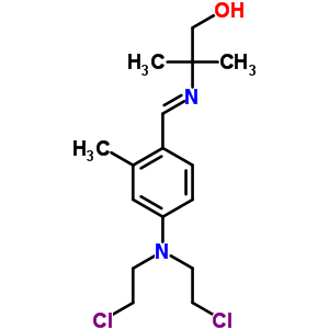 1-Propanol,2-[[[4-[bis(2-chloroethyl)amino]-2-methylphenyl]methylene]amino]-2-methyl- Structure,25480-70-0Structure