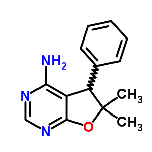 Furo[2,3-d]pyrimidin-4-amine,5,6-dihydro-6,6-dimethyl-5-phenyl- Structure,25844-54-6Structure