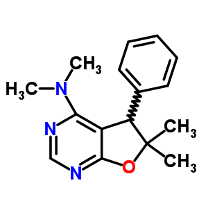 Furo[2,3-d]pyrimidin-4-amine,5,6-dihydro-n,n,6,6-tetramethyl-5-phenyl- Structure,25844-55-7Structure