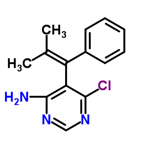 4-Pyrimidinamine,6-chloro-5-(2-methyl-1-phenyl-1-propen-1-yl)- Structure,25844-58-0Structure