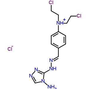 Benzaldehyde,4-[bis(2-chloroethyl)amino]-, 2-(4-amino-4h-1,2,4-triazol-3-yl)hydrazone,hydrochloride (1:1) Structure,26050-23-7Structure