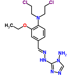 Benzaldehyde,4-[bis(2-chloroethyl)amino]-3-ethoxy-,2-(4-amino-4h-1,2,4-triazol-3-yl)hydrazone, hydrochloride (1:1) Structure,26050-25-9Structure