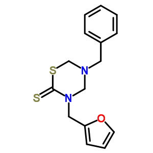 2H-1,3,5-thiadiazine-2-thione,3-(2-furanylmethyl)tetrahydro-5-(phenylmethyl)- Structure,26105-64-6Structure