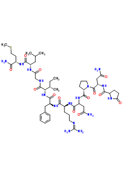 5-Oxo-l-prolyl-l-asparaginyl-l-prolyl-l-asparaginyl-l-arginyl-l-phenylalanyl-l-isoleucylglycyl-l-leucyl-l-methioninamide Structure,26145-48-2Structure