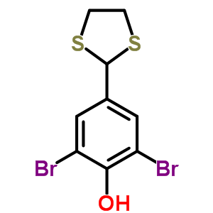 2,6-Dibromo-4-(1,3-dithiolan-2-yl)phenol Structure,262291-90-7Structure