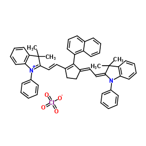 2-((E)-2-[3-[(e)-2-(3,3-dimethyl-1-phenyl-1,3-dihydro-2h-indol-2-ylidene)ethylidene]-2-(1-naphthyl)-1-cyclopenten-1-yl]ethenyl)-3,3-dimethyl-1-phenyl-3h-indolium perchlorate Structure,262607-22-7Structure