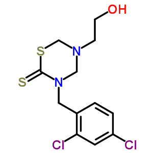 2H-1,3,5-thiadiazine-2-thione,3-[(2,4-dichlorophenyl)methyl]tetrahydro-5-(2-hydroxyethyl)- Structure,26367-12-4Structure