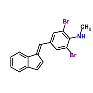 Benzenamine,2,6-dibromo-4-(1h-inden-1-ylidenemethyl)-n-methyl- Structure,26389-98-0Structure