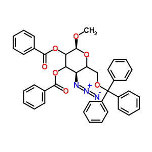 Methyl 4-azido-2,3-di-o-benzoyl-4-deoxy-6-o-trityl-alpha-d-glucopyranoside Structure,26511-50-2Structure