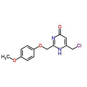 6-(Chloromethyl)-2-[(4-methoxyphenoxy)methyl]pyrimidin-4-ol Structure,266679-47-4Structure