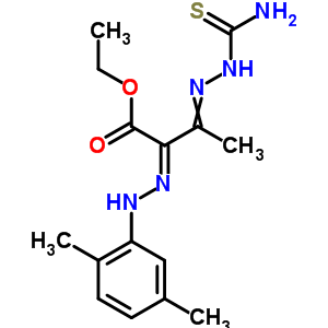 Butanoic acid,3-[2-(aminothioxomethyl)hydrazinylidene]-2-[2-(2,5-dimethylphenyl)hydrazinylidene]-,ethyl ester Structure,27115-79-3Structure