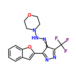 Morpholine,4-[2-[3-(2-benzofuranyl)-5-(trifluoromethyl)-1h-pyrazol-4-yl]diazenyl]- Structure,27218-65-1Structure