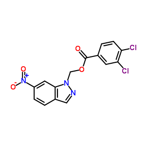 Benzoic acid,3,4-dichloro-, (6-nitro-1h-indazol-1-yl)methyl ester Structure,27225-66-7Structure