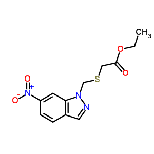 Acetic acid,2-[[(6-nitro-1h-indazol-1-yl)methyl]thio]-, ethyl ester Structure,27225-67-8Structure