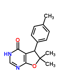 Furo[2,3-d]pyrimidin-4(3h)-one,5,6-dihydro-6,6-dimethyl-5-(4-methylphenyl)- Structure,27228-59-7Structure