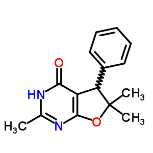 Furo[2,3-d]pyrimidin-4(3h)-one,5,6-dihydro-2,6,6-trimethyl-5-phenyl- Structure,27228-60-0Structure