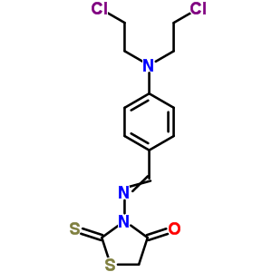 4-Thiazolidinone,3-[[[4-[bis(2-chloroethyl)amino]phenyl]methylene]amino]-2-thioxo- Structure,27421-73-4Structure