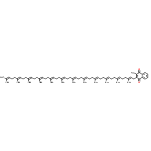 2-Methyl-3-[(2E,6E,10E,14E,18E,22E,26E,30E,34E,38E,42E)-3,7,11,15,19,23,27,31,35,39,43,47-Dodecamethyl-2,6,10,14,18,22,26,30,34,38,42,46-Octatetracontadodecenyl]-1,4-Naphthalenedione Structure,27670-93-5Structure