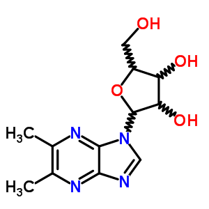 1H-imidazo[4,5-b]pyrazine,5,6-dimethyl-1-b-d-ribofuranosyl- Structure,28219-94-5Structure