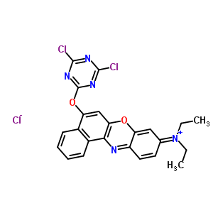 5-[(4,6-Dichloro-1,3,5-triazin-2-yl)oxy]-n,n-diethyl-9h-benzo[a]phenoxazin-9-iminium chloride Structure,28249-90-3Structure