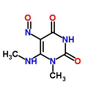 2,4(1H,3h)-pyrimidinedione,1-methyl-6-(methylamino)-5-nitroso- Structure,29052-39-9Structure