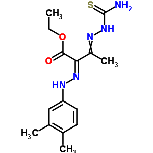 Butanoic acid,3-[2-(aminothioxomethyl)hydrazinylidene]-2-[2-(3,4-dimethylphenyl)hydrazinylidene]-,ethyl ester Structure,29783-86-6Structure