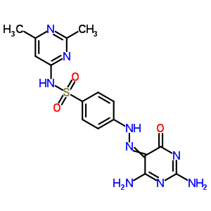 Benzenesulfonamide,4-[2-(2,4-diamino-1,6-dihydro-6-oxo-5-pyrimidinyl)diazenyl]-n-(2,6-dimethyl-4-pyrimidinyl)- Structure,29817-66-1Structure