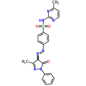 Benzenesulfonamide,4-[2-(4,5-dihydro-3-methyl-5-oxo-1-phenyl-1h-pyrazol-4-yl)diazenyl]-n-(4-methyl-2-pyrimidinyl)- Structure,29821-99-6Structure