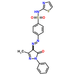 Benzenesulfonamide,4-[2-(4,5-dihydro-3-methyl-5-oxo-1-phenyl-1h-pyrazol-4-yl)diazenyl]-n-2-thiazolyl- Structure,29822-01-3Structure