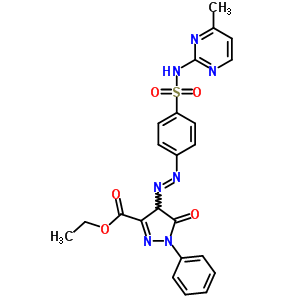 Ethyl 4-[4-[(4-methylpyrimidin-2-yl)sulfamoyl]phenyl]diazenyl-5-oxo-1-phenyl-4h-pyrazole-3-carboxylate Structure,29822-06-8Structure