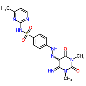 Benzenesulfonamide,4-[2-(6-amino-1,2,3,4-tetrahydro-1,3-dimethyl-2,4-dioxo-5-pyrimidinyl)diazenyl]-n-(4-methyl-2-pyrimidinyl)- Structure,29822-11-5Structure