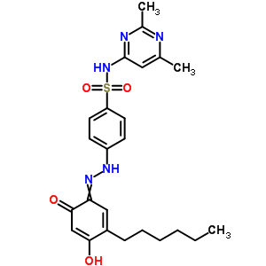 Benzenesulfonamide,n-(2,6-dimethyl-4-pyrimidinyl)-4-[2-(5-hexyl-2,4-dihydroxyphenyl)diazenyl]- Structure,29822-14-8Structure