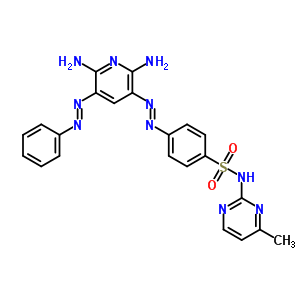 Benzenesulfonamide,4-[2-[2,6-diamino-5-(2-phenyldiazenyl)-3-pyridinyl]diazenyl]-n-(4-methyl-2-pyrimidinyl)- Structure,29978-69-6Structure