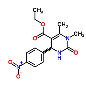 1,6-Dimethyl-4-(4-nitro-phenyl)-2-oxo-1,2,3,4-tetrahydro-pyrimidine-5-carboxylic acid ethyl ester Structure,301319-39-1Structure