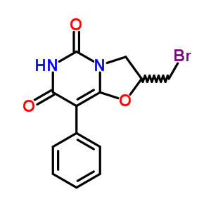 5H-oxazolo[3,2-c]pyrimidine-5,7(6h)-dione,2-(bromomethyl)-2,3-dihydro-8-phenyl- Structure,30345-99-4Structure