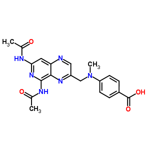 Benzoicacid, 4-[[[5,7-bis(acetylamino)pyrido[3,4-b]pyrazin-3-yl]methyl]methylamino]- Structure,30826-50-7Structure