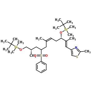 4-[(1E,3s,5z,8r/s,10s)-3,11-bis-{[tert-butyl(dimethyl)silyl]oxy}-2,6,10-trimethyl-8-(phenylsulfonyl)undeca-1,5-dienyl]-2-methyl-1,3-thiazole Structure,308357-81-5Structure