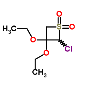 Thietane,2-chloro-3,3-diethoxy-, 1,1-dioxide Structure,31247-22-0Structure