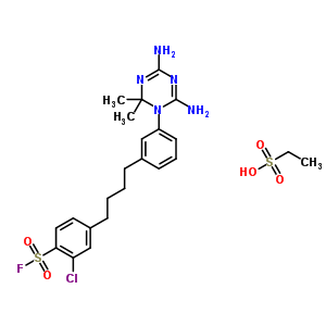 2-Chloro-4-[4-[3-(4,6-diamino-2,2-dimethyl-1,3,5-triazin-1-yl)phenyl]butyl]benzenesulfonyl fluoride Structure,31607-11-1Structure