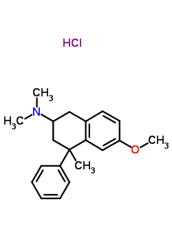 6-Methoxy-n,n,4-trimethyl-4-phenyl-tetralin-2-amine hydrochloride Structure,32038-43-0Structure