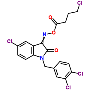 5-Chloro-1-[(3,4-dichlorophenyl)methyl]-, 3-[O-(4-chloro-1-oxobutyl)oxime]1H-Indole-2,3-dione Structure,320420-78-8Structure